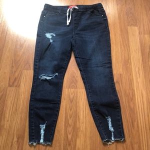 Guess Drawstring Distressed Jeans Sz M